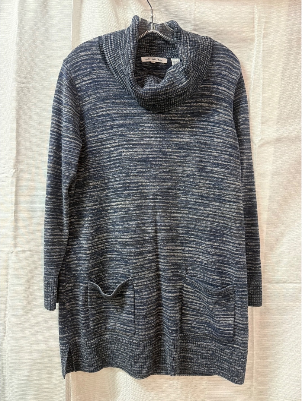 Eight Eight Eight Women's Long Sleeve Cowl Neck Cotton Sweater Tunic